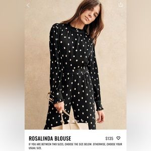 Sézane rosalinda blouse polka dot size 36 eu